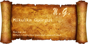 Mikulka Györgyi névjegykártya
